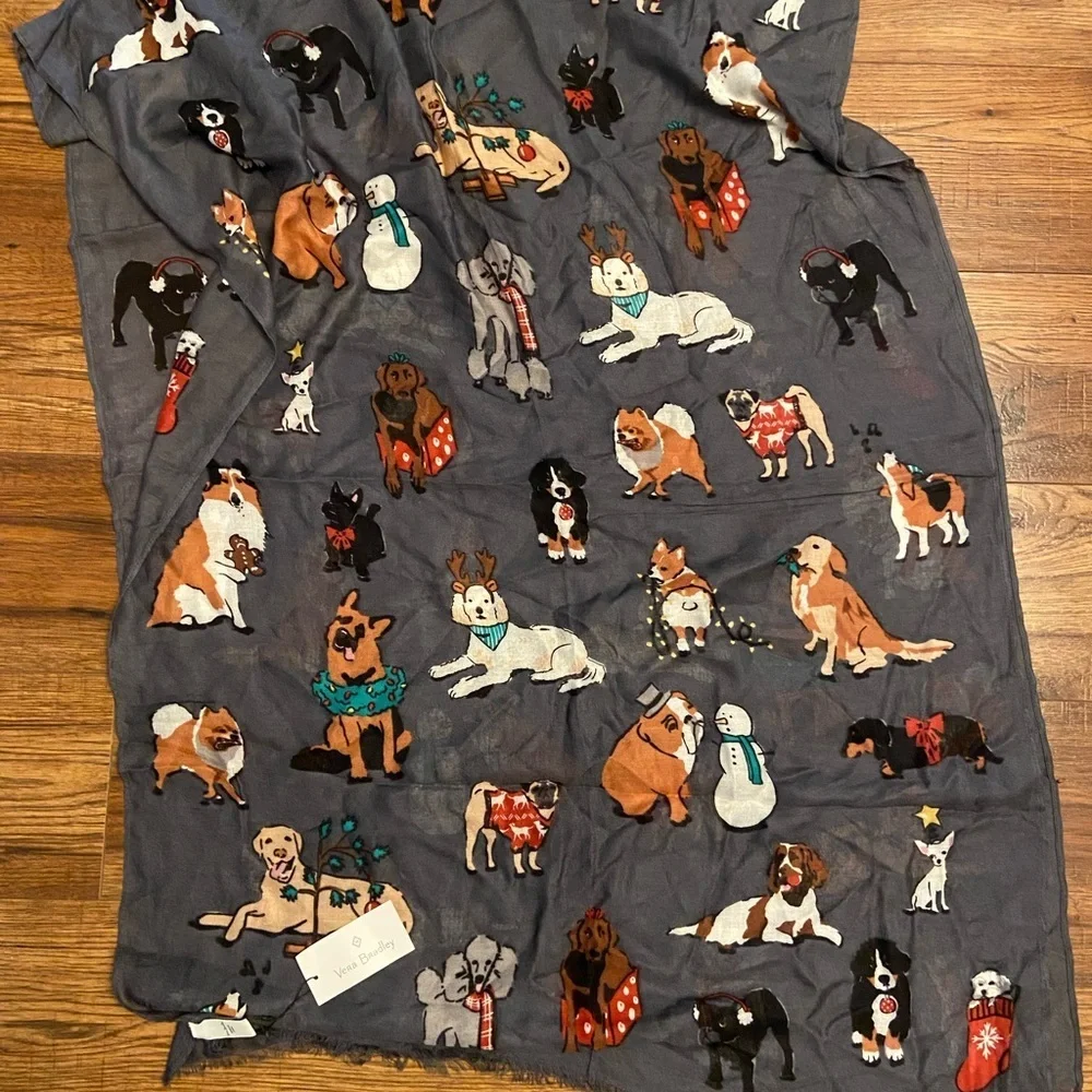 NWT vera bradley soft fringe scarf holiday dogs Dog Breeds Labrador Dachshund